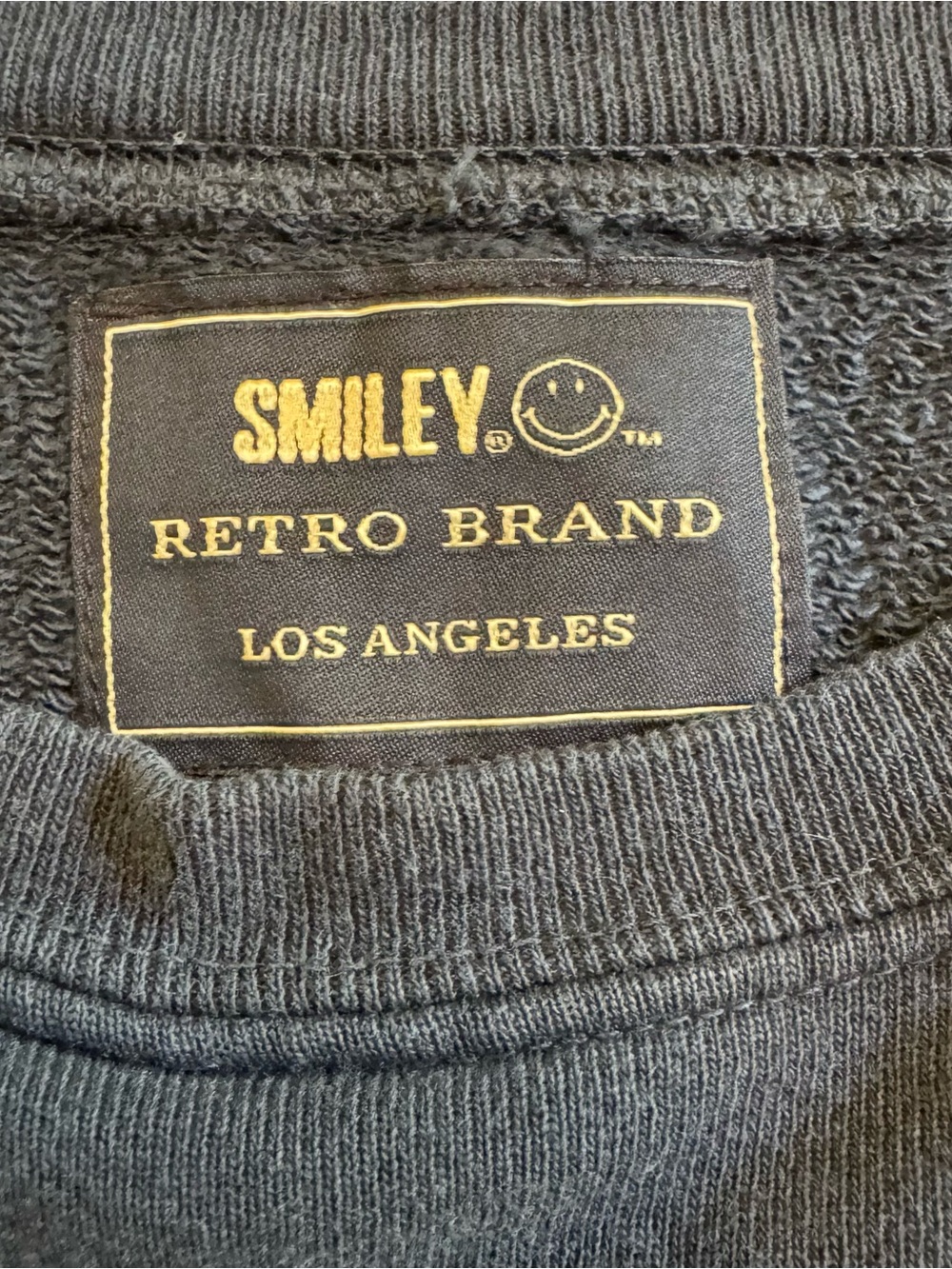 Smiley Retro Brand Los Angeles smiley face cotton oversized sweater grey small - Picture 3 of 9